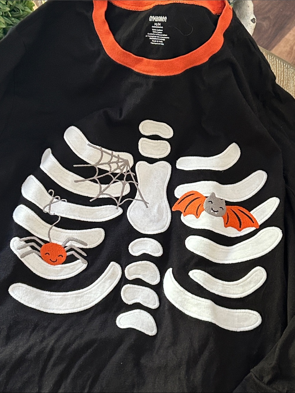 Adult Black Halloween Trick or Treat Skeleton Pajama Set - Picture 2 of 7